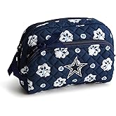Vera Bradley Women's Cotton Nfl Medium Cosmetic Makeup Organizer Bag (Multiple Teams Available), Dallascowboysonblue/Graybandana, One Size