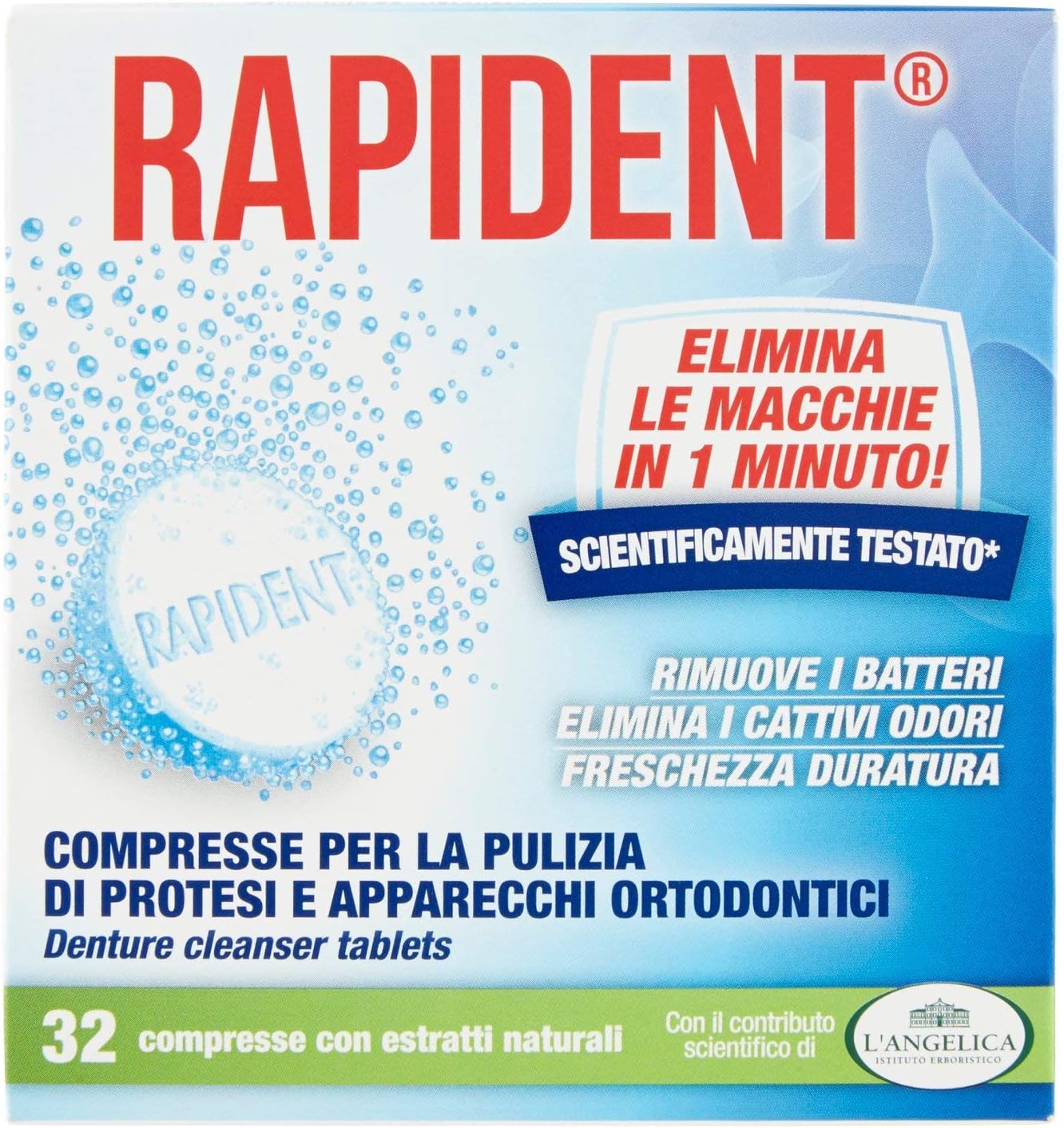Rapident 32 Tablets for Cleaning Implants and Protheses