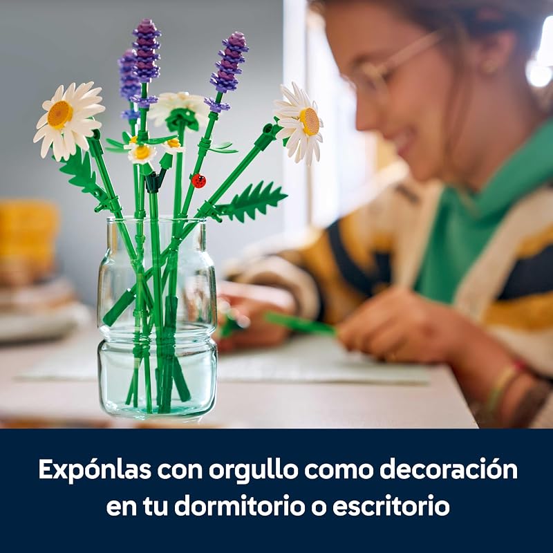 Botanicals Daisies - Bouquet de flores com margaridas e lavanda artificial - Decoração de quarto infantil - Presente para raparigas de 9+ anos e mulheres - 11508 — foto 6 de 8