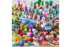 BESTWELL 200 Pack Animal Erasers for Kids, Desk Pets for Classroom, 3D Bulk Mini Puzzle Pencil Eraser, Cute erasers for Classroom Rewards and Prizes, Novelty Fun Party Favors Gift