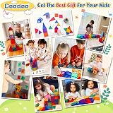 Coodoo 60 PCS Magnetic Tiles STEM Battery Free Building Toys Kids 3+ view 4