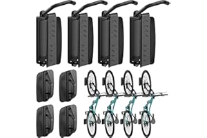 PEGZONE 4 Pack Bike Rack Garage, Bike Wall Mount Heavy Duty, Holds 77 Lbs, Swivel Bike Hangers for Garage, Adjustable Indoor Bike Storage for Bedroom Home Office, 4 Pack