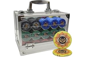 600 Ct Laurel Crown 10 gram Ceramic Poker Chip Set Acrylic Case Custom Build