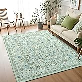 Vasofe 3x5 Area Rug for Bedroom, Washable Rugs for Living Room, Laundry, Kitchen, Vintage Floral Indoor Non Slip Carpet Farmhouse Green Throw Carpets Soft Low Pile Mat for Dorm Bedside Entryway Office