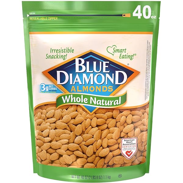 BLUE DIAMOND ALMONDS WHOLE NATURAL RAW SNACK NUTS,...