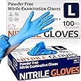 Supmedic Medical Nitrile Exam Gloves, Latex-Free & Powder-Free Non-Sterile Food Safe Cleaning Disposable Glove, 100 Pcs