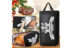 BOLYCEN Upgraded BBQ Blanket for Resting Meat - Smoker Accessories Brisket Blanket - Insulated Meat Resting Bag with Wide Mouth for Steak/ Pork Shoulder/ Turkey - Thanksgiving Christmas Stocking Stuffers White Elephant Gifts -Birthday Anniversary BBQ Accessories Grilling Gifts for Men Dad Husband(21inch)