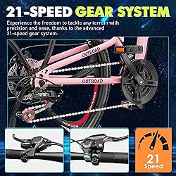 Max4out 26 Inch Folding Mountain Bike, 21 Speed