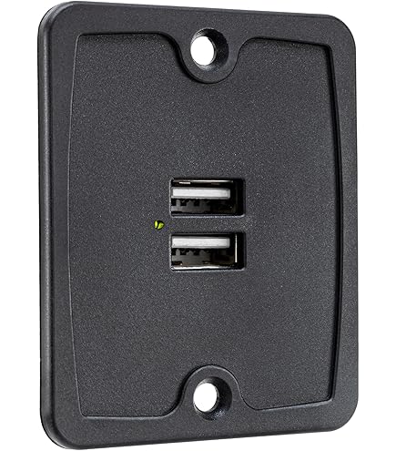 RV Designer Doppelsteckdose Mit Abdeckung – 15 A / 125 V, Selbstschließend, Für Wohnmobile (weiß/schwarz/braun)