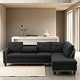 GlasFlength L Shaped Couch, Modular Sectional Sofa