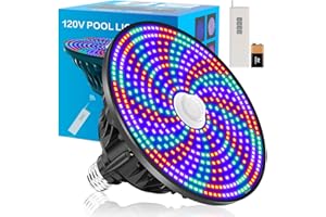 CEDIO Pool Lights for Inground Pool, 120V Led Pool Light Bulb for Inground Pool, RGB Color Pool Lights with Remote Control, E26/E27 Replacement for Pentair Hayward Fixture (65W)
