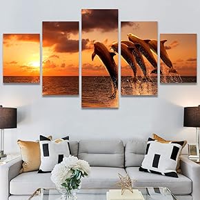 SIGNWIN 5 Panel Canvas Wall Art Modern Art...
