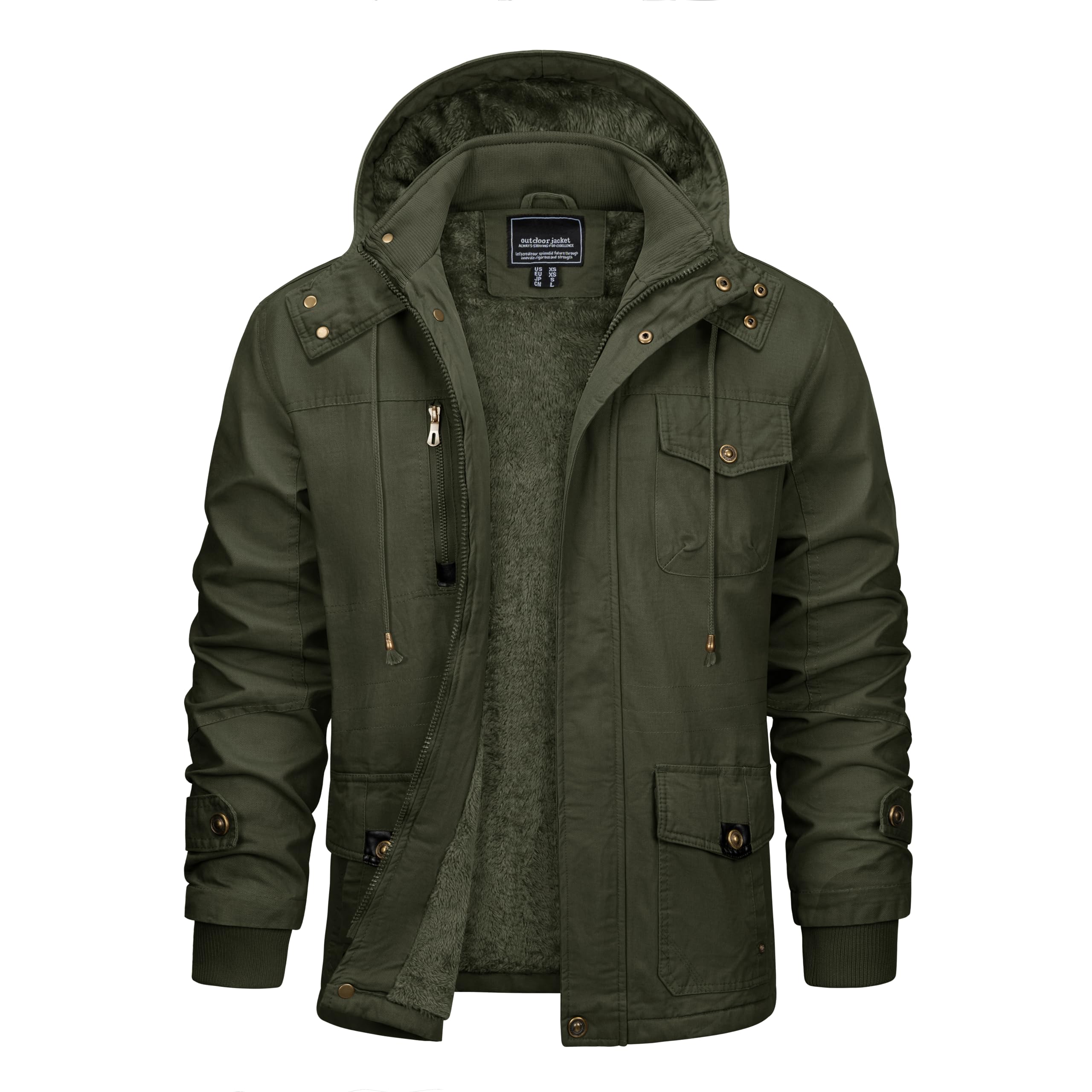CRYSULLY Men's Multi Cargo Pocket Tactical Safari