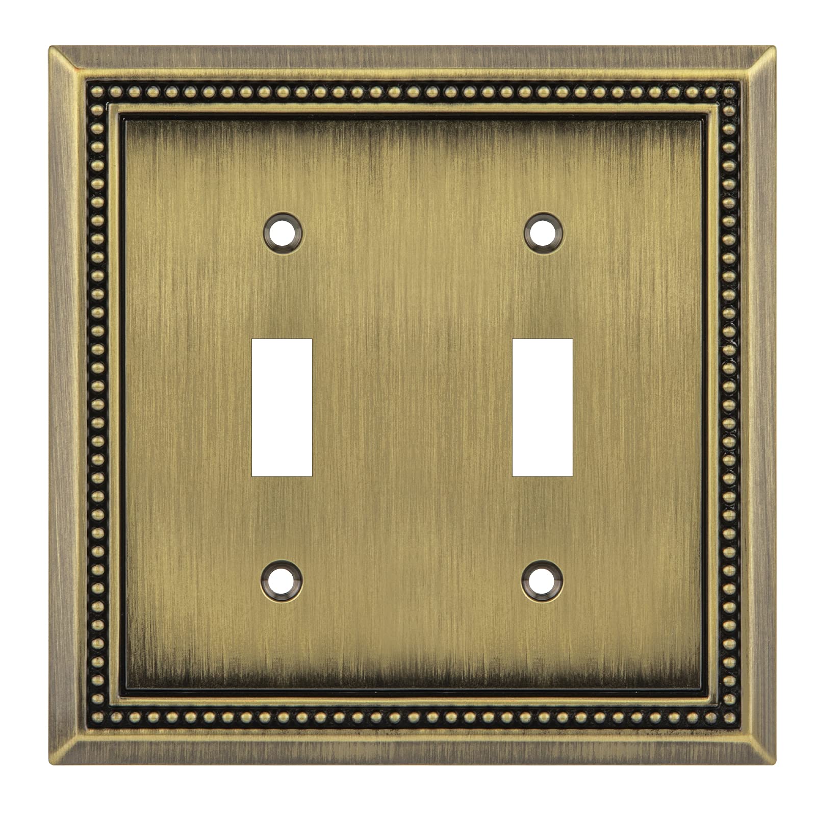 Photo 1 of ***BENT**Henne Bery Sunken Pearls Heavy Duty Decorative Wall Plate Switch Plate Outlet Cover (Double Toggle, Antique Brass)