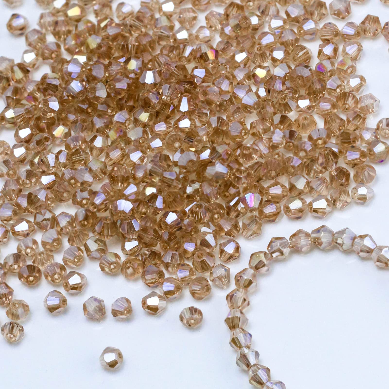 FAMLEAF 8mm 150Pcs Crystal Glass Beads, Crystal Glass Beads for Jewelry Making, Bicone Beads, Bicone Glass Beads, Faceted Bicone Crystal Glass Beads, DIY Beads Bicone Beads for Jewelry Making