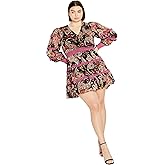 City Chic Plus Size Hollie Print MINI Dress in Peaceful Paisley
