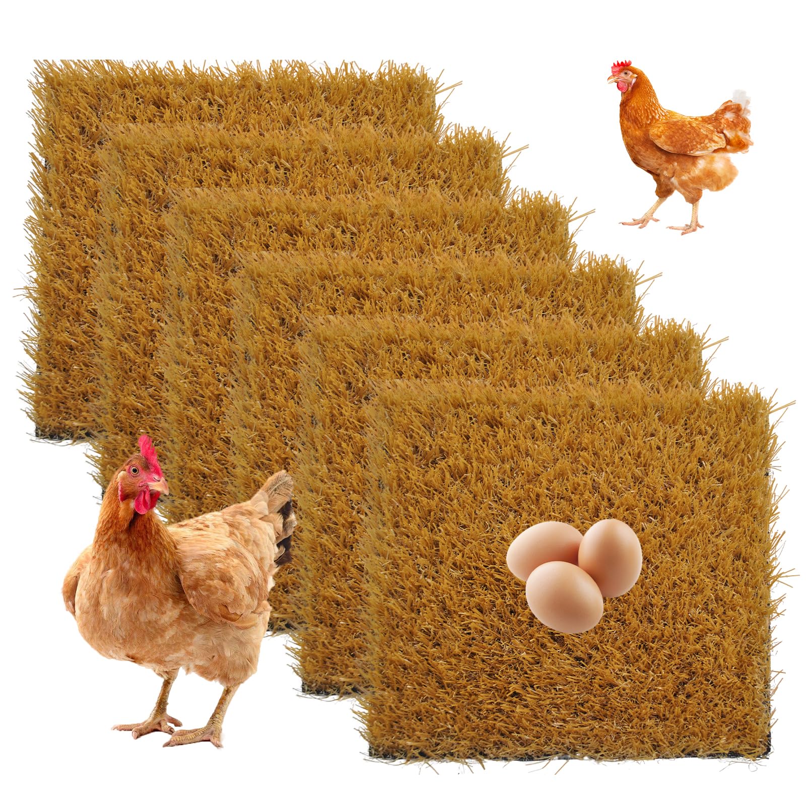Photo 1 of MUYG 6 Pack Chicken Nesting Box Pads,Washable Artificial Grass Rug Chickens Bedding Reusable Laying Eggs Turf Nesting Mats for Chickens Coop Pet Outdoor Indoor