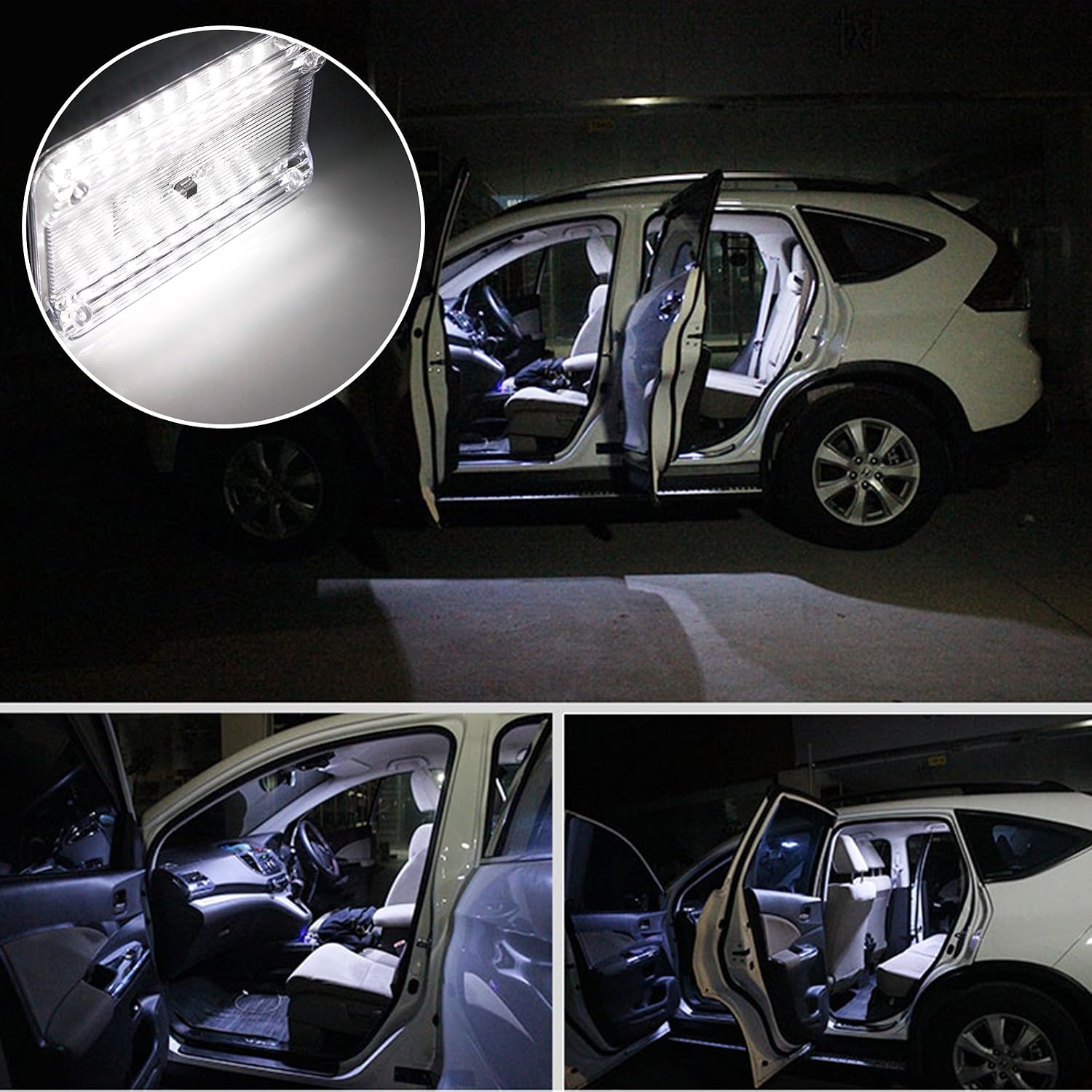 XUKEY 12V 36-LED Interior Dome Light For RV, Camper, Trailer, Truck – Chrome Housing, Cold White
