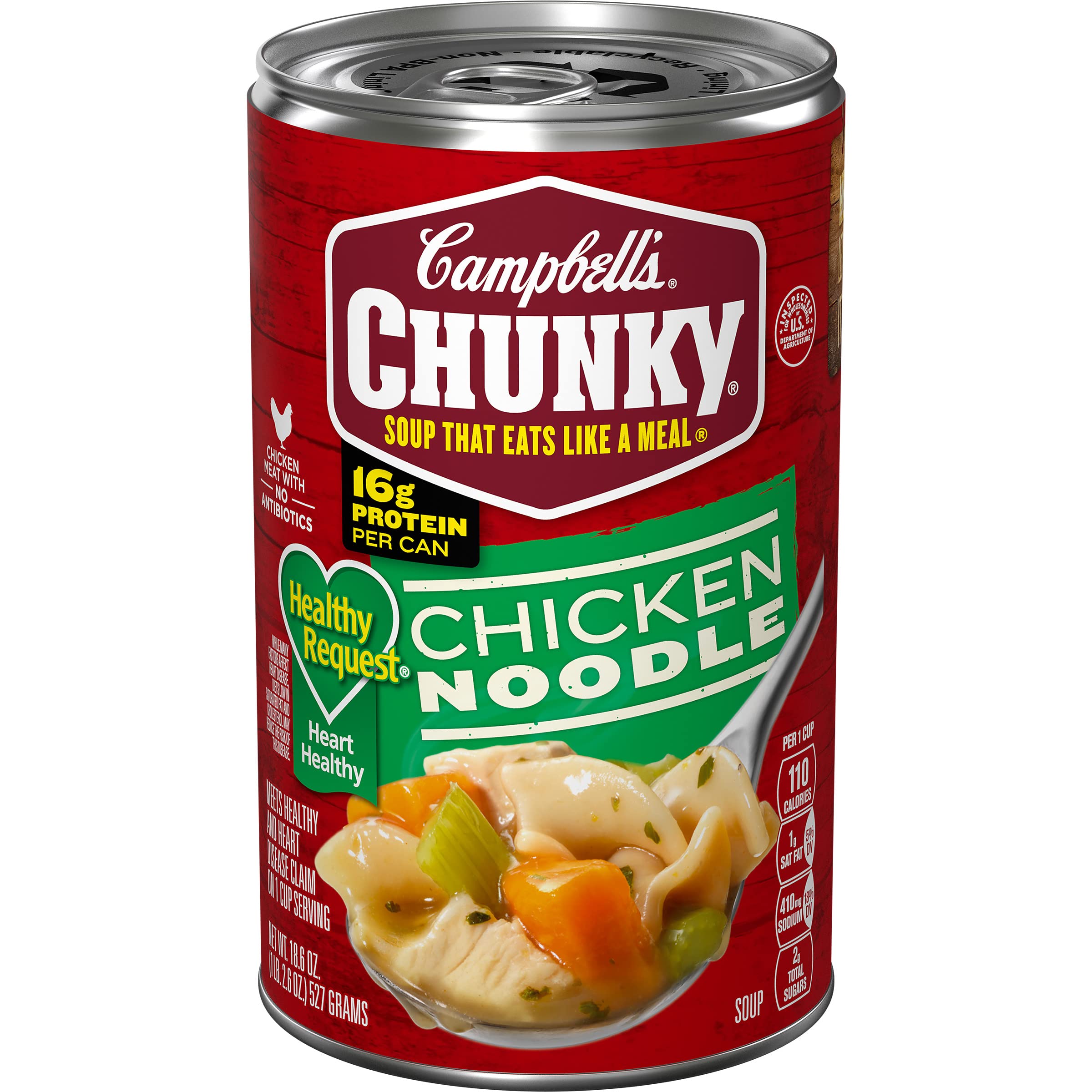 Campbell's Chunky Soup, Healthy Request Chicken Noodle Soup, 18.8 Ounce Can (Case Of 12)