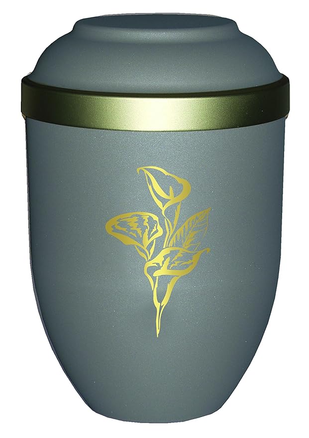 Urns UK Adult Cremation Ashes Biodegradable UrnBio Lily Grey, Bamboo