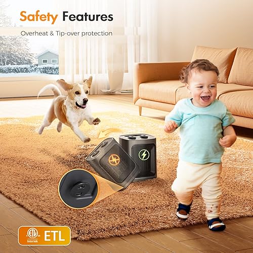 Kismile Small Space Heater for Indoor Use, Electric Ceramic Space Heater,  Portable Heaters Fan for Office and