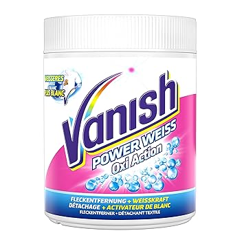 Vanish Oxi Action Poweweiss Pulver, Wäsche-Weiss und Fleckenentferner, 1er Pack (1 x 600 g)