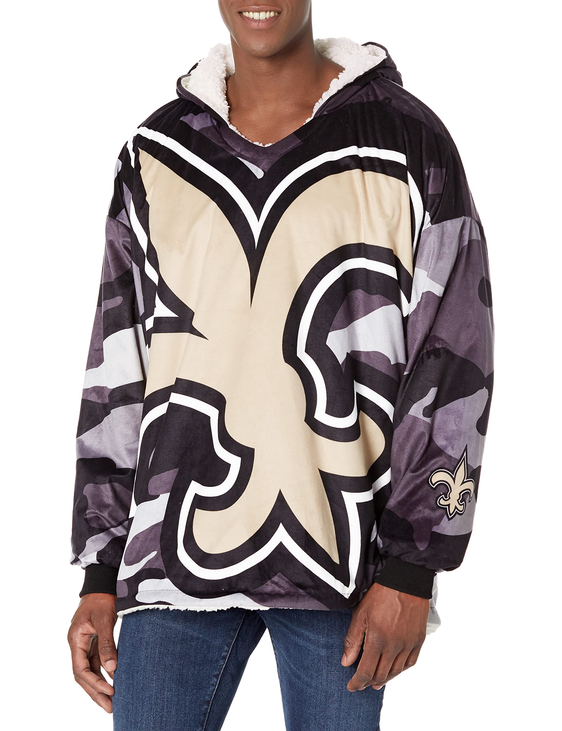 FOCO New Orleans Saints NFL Reversible Team Color Camo Hoodeez Image