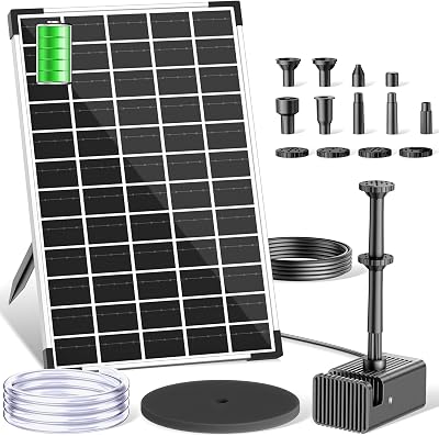 12W Solar Springbrunnen mit 5000mAh Reserveakku bis 600L Teiche
