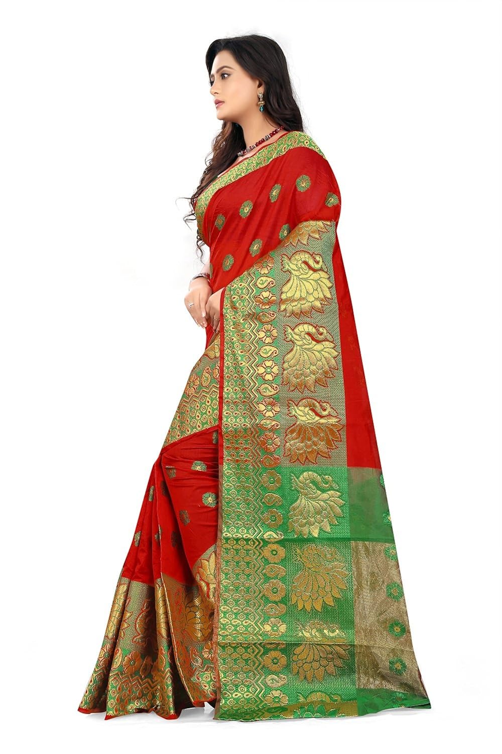 anghan brothers cotton saree with blouse piece