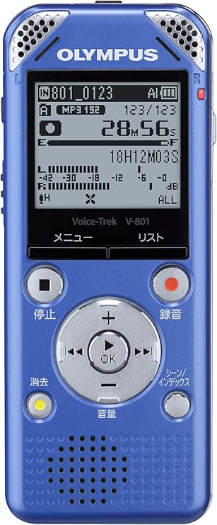 Amazon Olympus Icレコーダー Voicetrek 2gb Mp3 Wma ステレオ録音 Microsd対応 Lbl ライトブルー V 801 オリンパス ボイスレコーダー