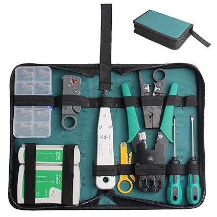 Hltd professionelles Netzwerkwerkzeug, Computer-Wartung, Reparatur-Set, Kabeltester, 18 Stück