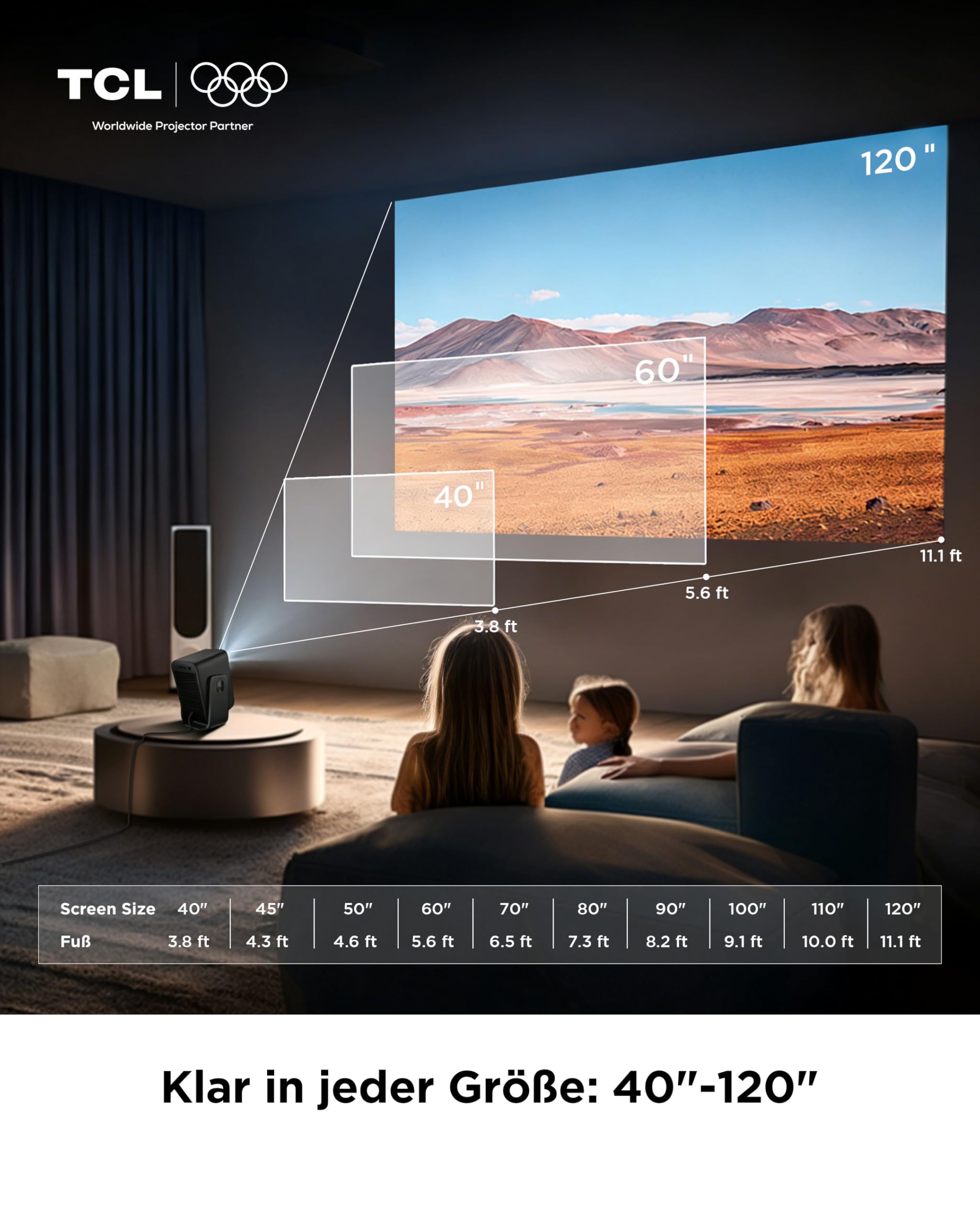 TCL C1 Smart Mini Beamer, Integriertes Offizielles Google TV/Netflix/APV, Projektor 4K 1080p, Autofokus & 6D Keystone, Dolby 8W, WLAN, Bluetooth, 285° Drehbar für Handy, Heimkino, Deckenprojektion 9