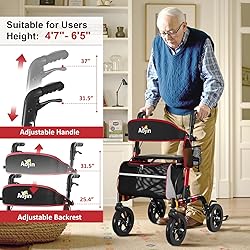 Walkers for Seniors, Rollator Walker with Seat, 350
