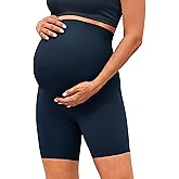 BONVIGOR Clouduxi Maternity Shorts Over The Belly 6"-Pregnancy Biker Shorts Workout Yoga Active Athletic Shorts Pants