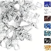 Hisencn Fire Glass 1/2 Inch - Ultra White Reflective Tempered Fire Glass Rocks for Fire Pit, Outdoors and Indoors Natural or Propane Fireplaces, Fire Bowls Landscape Decoration, 10 Pounds