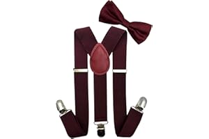 LOLELAI Toddler, Kids Suspender and Bow Tie Set | Adjustable and Elastic | for Boys and Girls