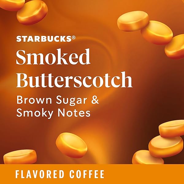 STARBUCKS K-CUP COFFEE PODS, SMOKED BUTTERSCOTCH FLAVORED COFFEE FOR KEURIG BREWERS, 100% ARABICA, LIMITED EDITION, 1 BOX (10 PODS)