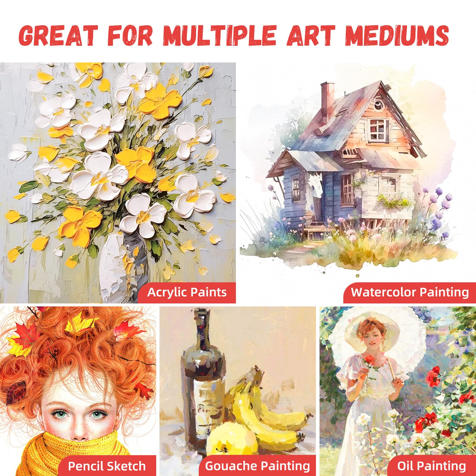 Simetufy 4 Pack Stretched Canvas for Painting 8x10 Inch, 100% Cotton Blank Art Canvases for Acrylic or Oil Paint, Pre-Primed, 5/8 Inch Profile