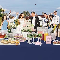 WNINK 4 Pack Navy Blue Tablecloths Dark Blue