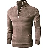 LTIFONEMen Sweaters, Quarter Zip Pullover for Men, Polo Slim Fit Mens Clothe Business Casual Long Sleeve Turtleneck Sweater