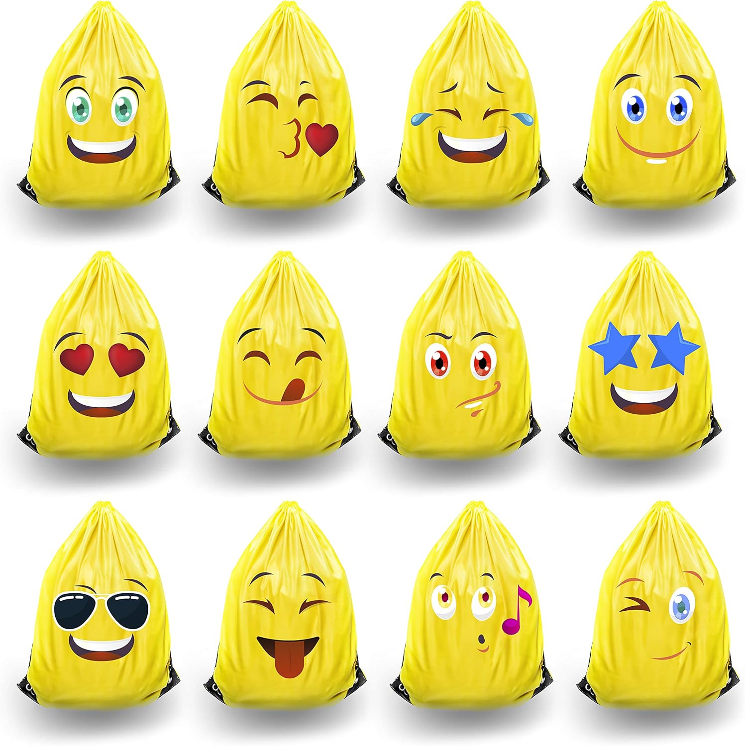 Field Trip Bag Fun Emojis Emoji Drawstring Backpacks 15" X 11" Travel Day Sack