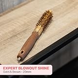 Olivia Garden Expert Blowout Shine Ceramic Round Brush 20 Gold Brown view 2