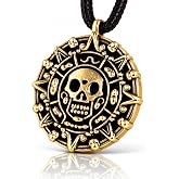 Giraffe Manufacturing Halloween Pirate Coin Necklace Pirate Skull Necklace Accessories for Men Women Halloween Cosplay, Pirates Costume, Halloween Dress Up Party Favors