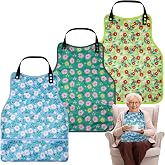 Adult Bibs-3 Pcs Washable Clothing Protector with Upgraded Crumb Catcher