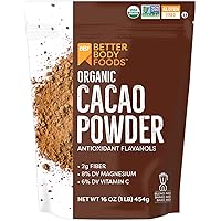 BetterBody Foods Organic Cacao Powder, Non-GMO, Gluten-Free Superfood ( .), Cocoa 16 Ounce