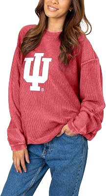 NCAA Damen Pullover mit Kordelzug, Rundhalsausschnitt, Damen, Purpurrot, Medium