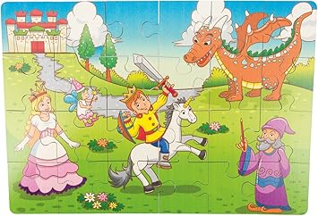 Puzzle Marchen Welt Aus Holz Mit 24 Teilen Holzpuzzle Legepuzzle Steckpuzzle Mit Marchen Schloss Fur Kinder Ab 3 Jahren Amazon De Spielzeug