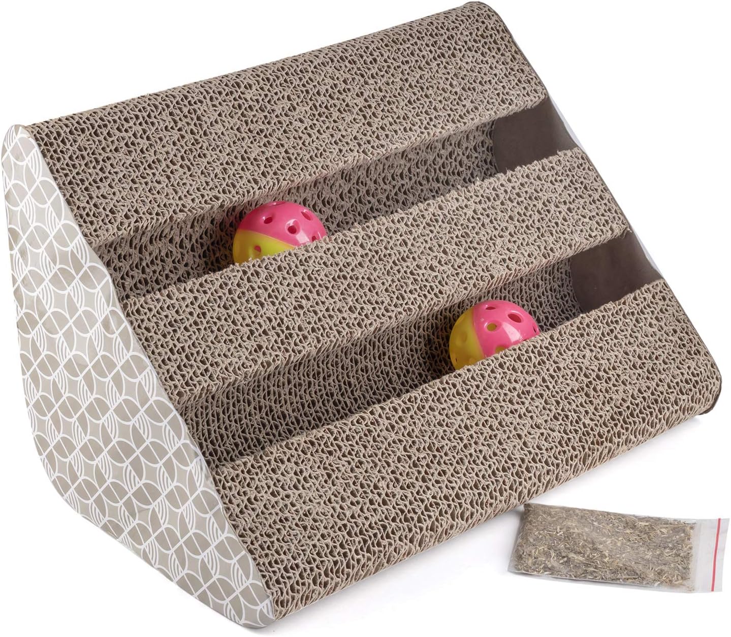 Bymia Pets Cardboard Cat Scratcher toy kitten scratch board posts - includes Catnip