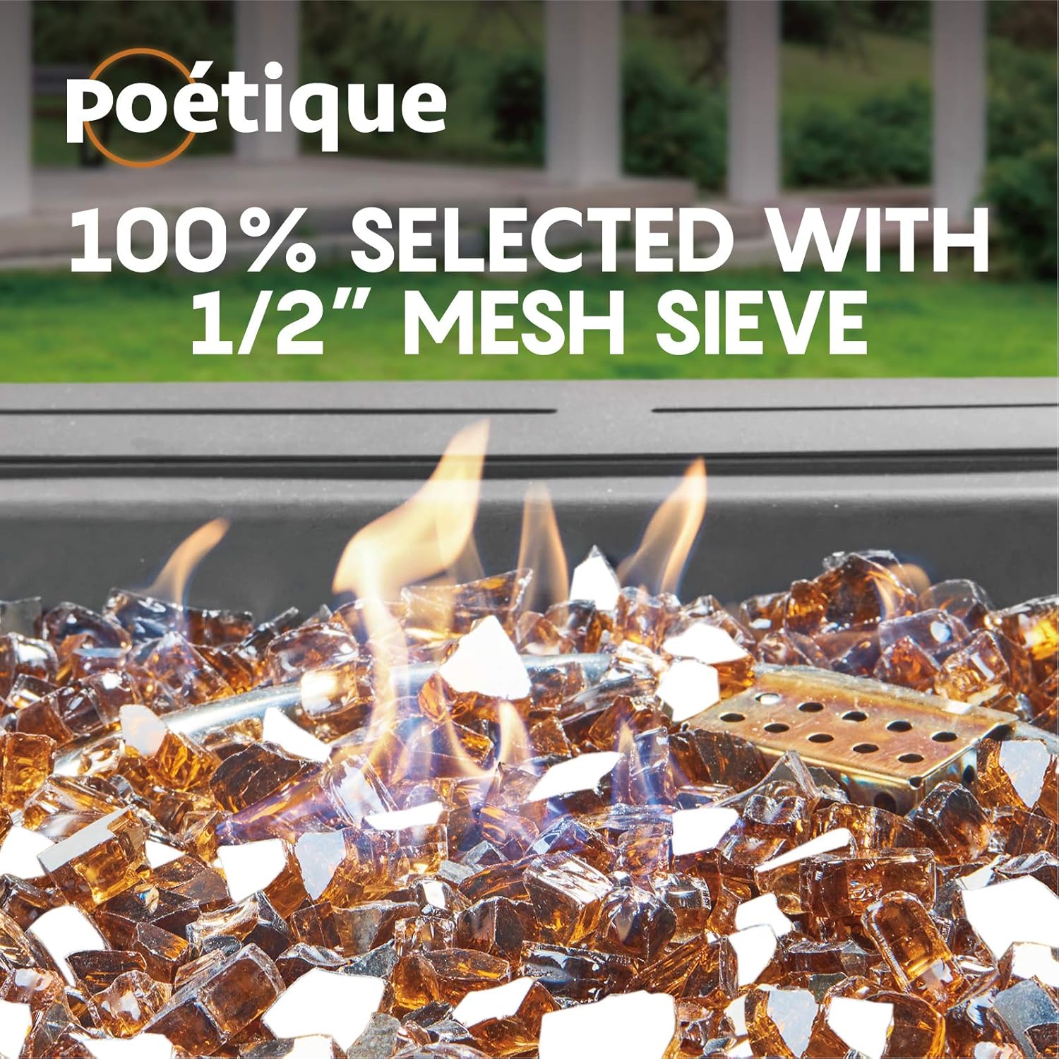 Amber Copper High Luster Tempered Fire Gems 4 5kg 10lb 12 5mm Safe For Outdoor And Indoor Landscaping Motovecor Reflective Fire Glass For Natural Or Propane Fire Pit Garden Outdoors Fire Pits Bowls