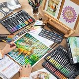 Shuttle Art 138 Colour Pencils Set with Sketch Pad Book Extenders Case 4 view 8